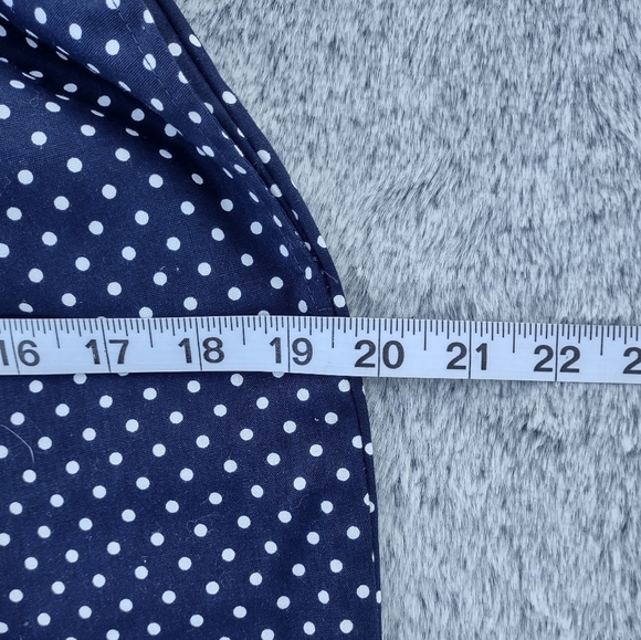 Knight's Ltd Polka Dot High Waisted Cotton Pants Blue & White Medium - Picture 8 of 12